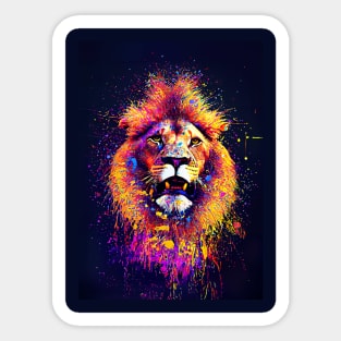 Splatter Paint Lion Sticker